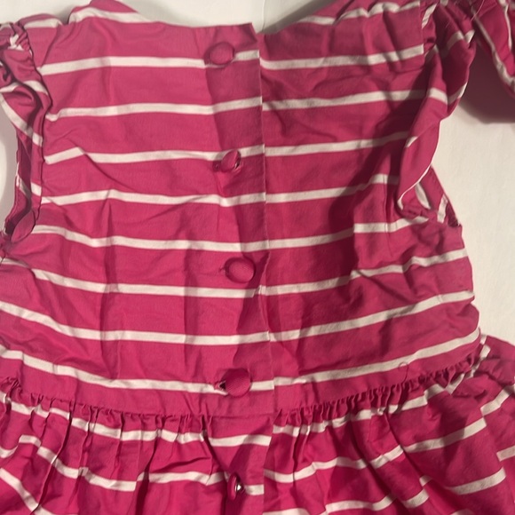 Ralph Lauren pink striped dress with cap sleeves covered buttons & bloomers. 12m - Picture 4 of 5
